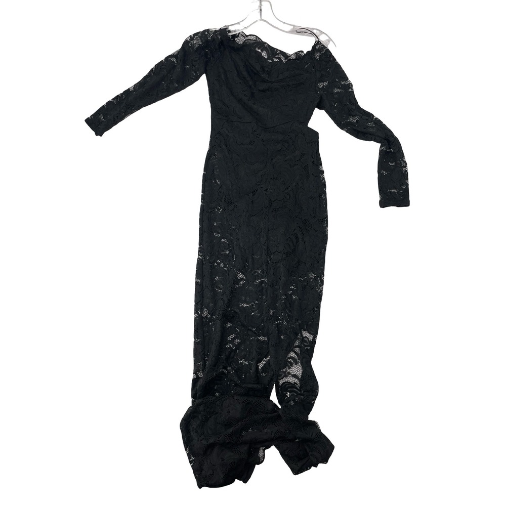 Pagani Women Maxi Dress Off Shoulder Black Floral Lace Size 6